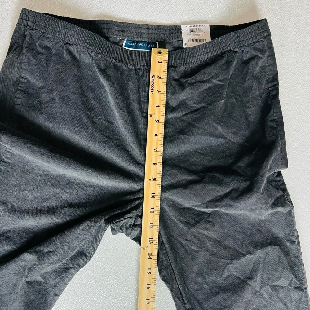 Karen Scott Women's Petite Corduroy Pull-On Pants, Charcoal Size PXL NWT - Picture 7 of 12
